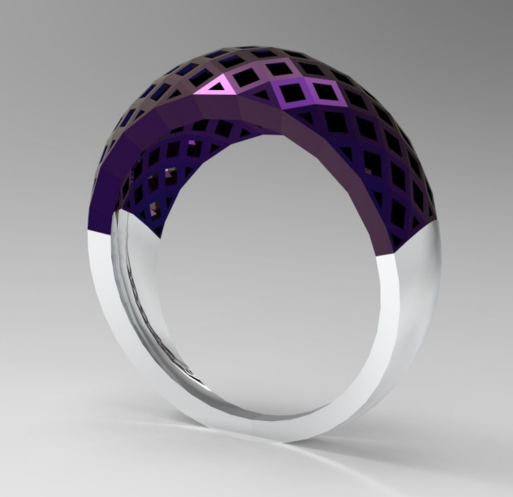 Wearable architectural jewelry 'Ring' by Robert Rodriguez, inspired by mathematical parametric design
